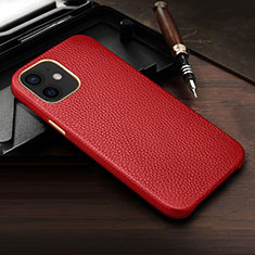 Custodia Lusso Pelle Cover R04 per Apple iPhone 12 Mini Rosso