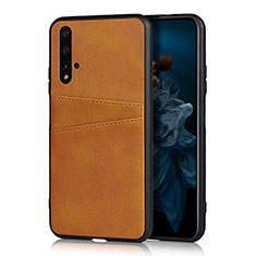 Custodia Lusso Pelle Cover R04 per Huawei Nova 5T Arancione