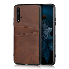 Custodia Lusso Pelle Cover R04 per Huawei Nova 5T Marrone