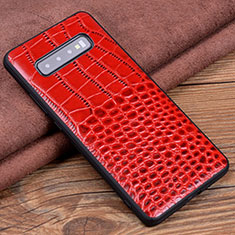 Custodia Lusso Pelle Cover R04 per Samsung Galaxy S10 5G Rosso