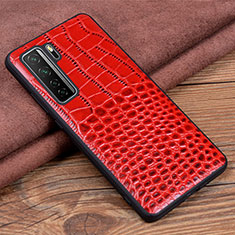 Custodia Lusso Pelle Cover R05 per Huawei Nova 7 SE 5G Rosso