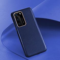 Custodia Lusso Pelle Cover R05 per Huawei P40 Blu