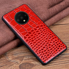 Custodia Lusso Pelle Cover R05 per OnePlus 7T Rosso