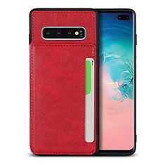 Custodia Lusso Pelle Cover R05 per Samsung Galaxy S10 Plus Rosso