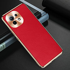 Custodia Lusso Pelle Cover R05 per Xiaomi Mi 11 Lite 4G Rosso