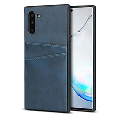 Custodia Lusso Pelle Cover R06 per Samsung Galaxy Note 10 Blu