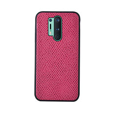 Custodia Lusso Pelle Cover R07 per OnePlus 8 Pro Rosa Caldo