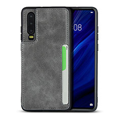 Custodia Lusso Pelle Cover R08 per Huawei P30 Grigio