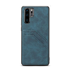 Custodia Lusso Pelle Cover R08 per Huawei P30 Pro New Edition Blu