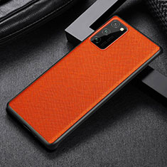 Custodia Lusso Pelle Cover R09 per Huawei Honor View 30 Pro 5G Arancione