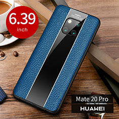 Custodia Lusso Pelle Cover S01 per Huawei Mate 20 Pro Blu