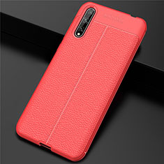 Custodia Lusso Pelle Cover S01 per Huawei Y8p Rosso