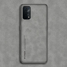 Custodia Lusso Pelle Cover S01 per Oppo A74 5G Grigio