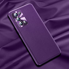 Custodia Lusso Pelle Cover S01 per Oppo Reno6 Pro+ Plus 5G Viola