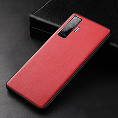 Custodia Lusso Pelle Cover S01 per Vivo X50 5G Rosso