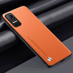 Custodia Lusso Pelle Cover S01 per Xiaomi Civi 5G Arancione