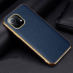 Custodia Lusso Pelle Cover S01 per Xiaomi Mi 11 5G Blu