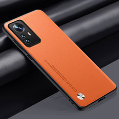 Custodia Lusso Pelle Cover S01 per Xiaomi Mi 12T Pro 5G Arancione