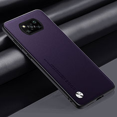 Custodia Lusso Pelle Cover S01 per Xiaomi Poco X3 Viola