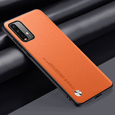 Custodia Lusso Pelle Cover S01 per Xiaomi Redmi 9T 4G Arancione