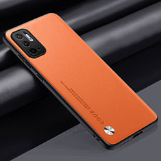 Custodia Lusso Pelle Cover S01 per Xiaomi Redmi Note 10T 5G Arancione