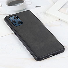 Custodia Lusso Pelle Cover S01D per Oppo Find X3 5G Nero