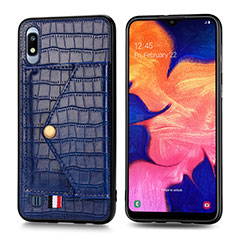 Custodia Lusso Pelle Cover S01D per Samsung Galaxy A10 Blu