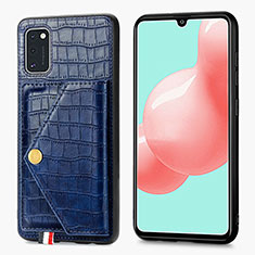 Custodia Lusso Pelle Cover S01D per Samsung Galaxy A41 Blu