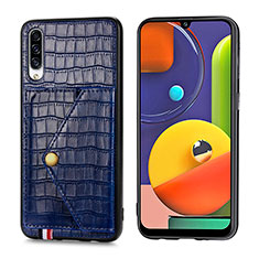 Custodia Lusso Pelle Cover S01D per Samsung Galaxy A50S Blu