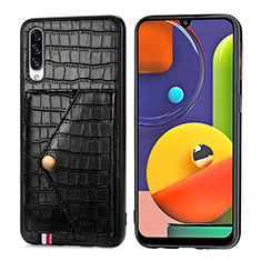 Custodia Lusso Pelle Cover S01D per Samsung Galaxy A50S Nero