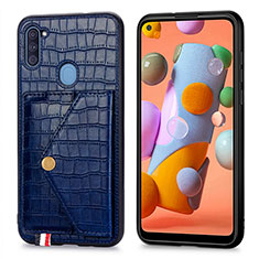 Custodia Lusso Pelle Cover S01D per Samsung Galaxy M11 Blu