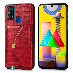 Custodia Lusso Pelle Cover S01D per Samsung Galaxy M31 Prime Edition Rosso