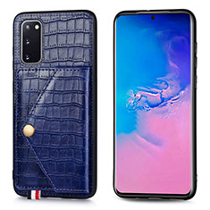 Custodia Lusso Pelle Cover S01D per Samsung Galaxy S20 Blu