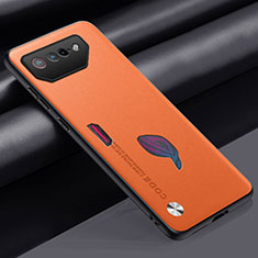 Custodia Lusso Pelle Cover S02 per Asus ROG Phone 7 Pro Arancione