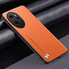 Custodia Lusso Pelle Cover S02 per Huawei Honor 100 Pro 5G Arancione