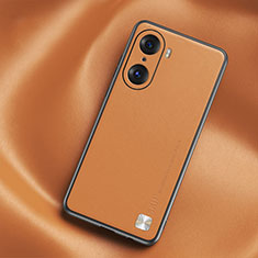 Custodia Lusso Pelle Cover S02 per Huawei Honor 60 5G Arancione