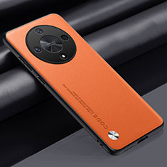 Custodia Lusso Pelle Cover S02 per Huawei Honor Magic6 Lite 5G Arancione