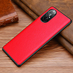 Custodia Lusso Pelle Cover S02 per Huawei Nova 8 5G Rosso