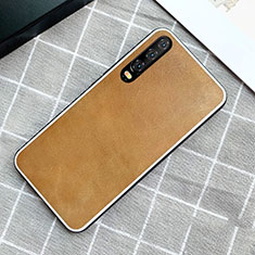 Custodia Lusso Pelle Cover S02 per Huawei P30 Giallo