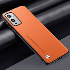 Custodia Lusso Pelle Cover S02 per OnePlus 9 5G Arancione