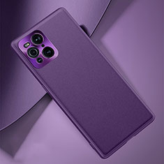 Custodia Lusso Pelle Cover S02 per Oppo Find X3 Pro 5G Viola