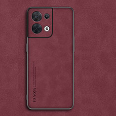 Custodia Lusso Pelle Cover S02 per Oppo Reno8 5G Rosso