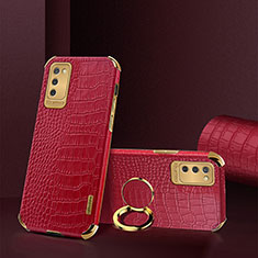 Custodia Lusso Pelle Cover S02 per Samsung Galaxy M02s Rosso