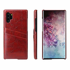 Custodia Lusso Pelle Cover S02 per Samsung Galaxy Note 10 Plus 5G Rosso Rosa