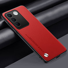 Custodia Lusso Pelle Cover S02 per Vivo V27 5G Rosso