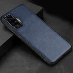 Custodia Lusso Pelle Cover S02 per Vivo X50 Pro 5G Blu