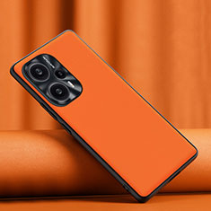 Custodia Lusso Pelle Cover S02 per Xiaomi Poco F5 5G Arancione