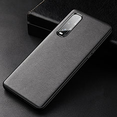 Custodia Lusso Pelle Cover S03 per Oppo Find X2 Nero