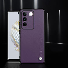 Custodia Lusso Pelle Cover S03 per Vivo V27 Pro 5G Viola