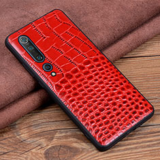 Custodia Lusso Pelle Cover S03 per Xiaomi Mi 10 Rosso